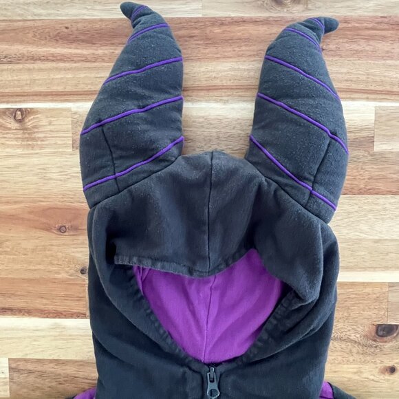 Disney Parks Maleficent Zip Front Sweatshirt Hood horns Medium Fits Small - Picture 6 of 10